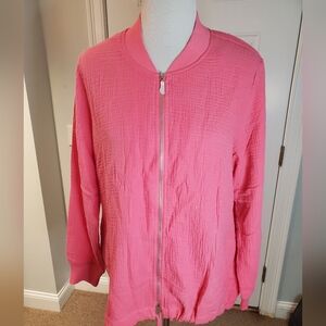 Belle Beach By Kim Gravel Gauze Zip Front Jacket